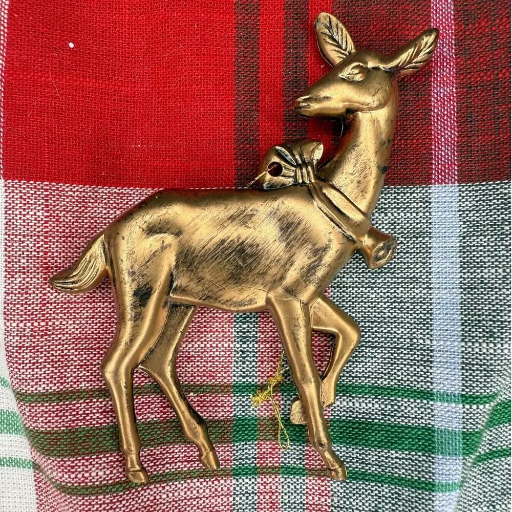 Golden Tone Deer Ornament